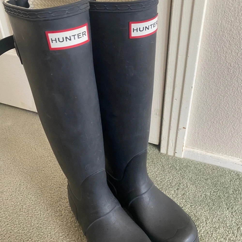 Hunter Wellies black womens 6 adjustable - Picture 1 of 3
